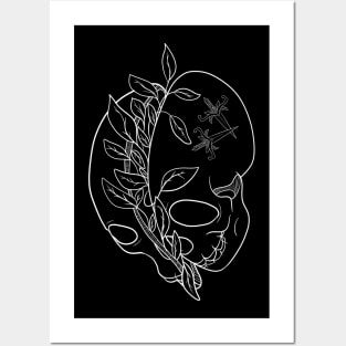 Skull and Leaves Posters and Art